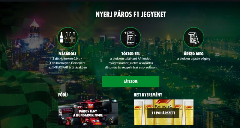 Heineken nyereményjáték - nyerj páros Forma-1 jegyet