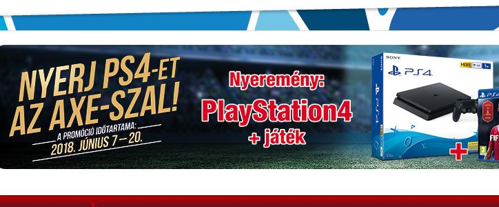 Nyerj PS4-et az AXE-szal! Játssz és nyerj! A játék június 20-ig tart.