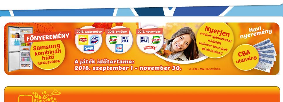 CBA 3 évszak (ősz) nyereményjáték - Nyerj a kijelölt Unilever termékekkel!