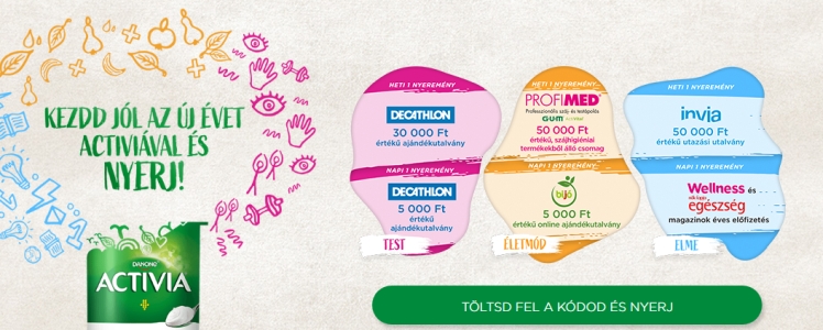 Danone Activia nyereményjáték - válassz a nyereményekből!