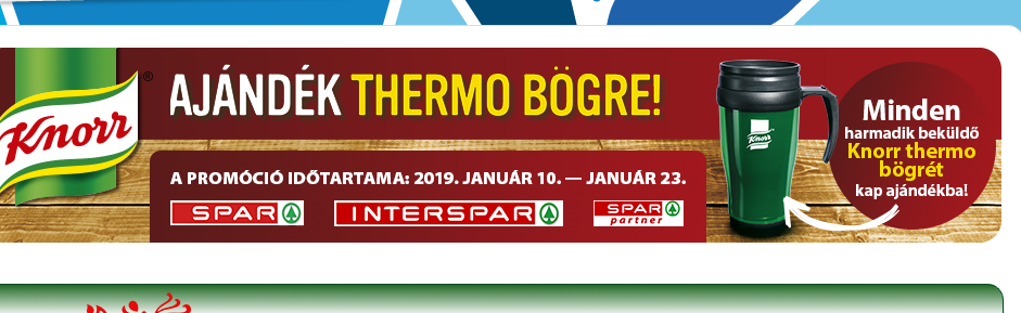 SPAR nyereményjáték - Nyerj Knorr thermo bögrét! A játék január 23-ig tart