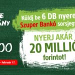 Nyeretlen Szuper Bankó akció 2019 - nyerj 20 milliót: a játék február 17-ig tart.